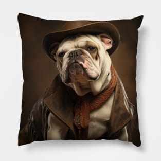 Cowboy Dog - Bulldog Pillow