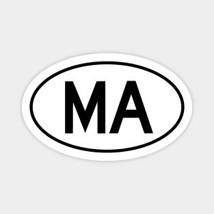 Massachusetts (MA) Oval Magnet