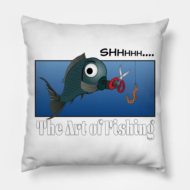 Funny Fishing Comic Pillow by RCLWOW