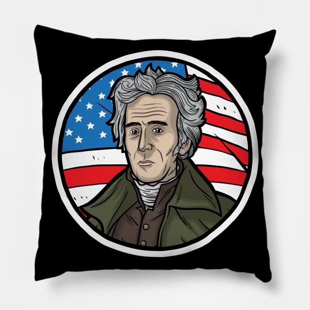 Andrew Jackson Pillow by Baddest Shirt Co.