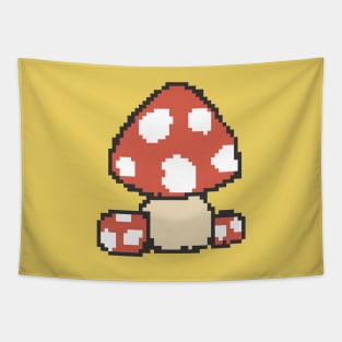 Gaming Pixel Art Mushroom Gamer Tapestry