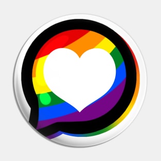 LGBTQ+ Pride Heart Speech Bubble - Gay Pin