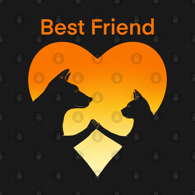 Dog an cat best friend love by Artardishop