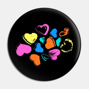 Colorful hearts Pin