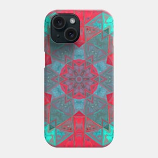 Mosaic Kaleidoscope Flower Blue and Pink Phone Case