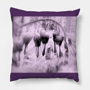 fairyland bleeding hearts, lavender tint Pillow