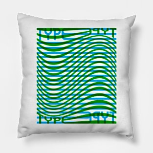 Type Wave (Blue Green) Pillow