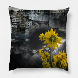 Abstract symbols and yellow flowers Pillow