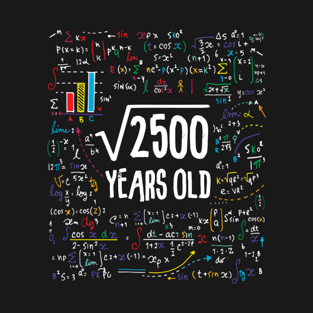 Square Root Of 2500 50th Birthday 50 Year Old Gifts Math by Kerin