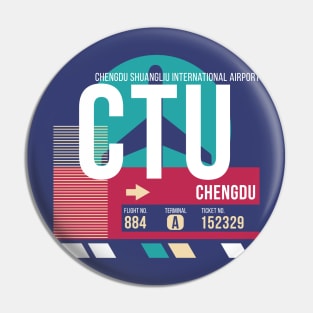 Chengdu, China (CTU) Airport Code Baggage Tag Pin