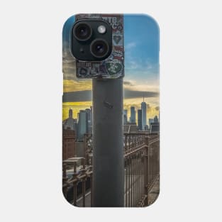 Brooklyn Bridge Sunset Manhattan Skyline NYC Stickers Phone Case