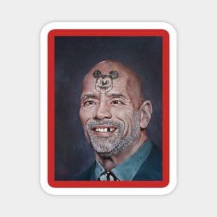 The Rock | Dwayne Johnson Painting | Cool Face Tattoos | Wrestler Oil Portrait | by tyler tilley Magnet