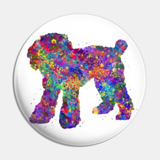 Toy Poodle dog watercolor Pin