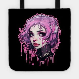 Pink Cyber Goth Girl Bubblegum Tote