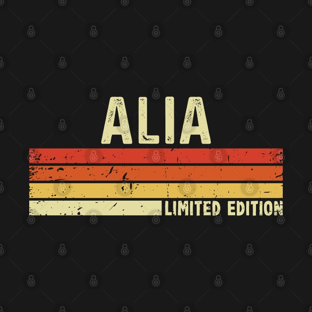 Alia First Name Vintage Retro Gift For Alia by CoolDesignsDz