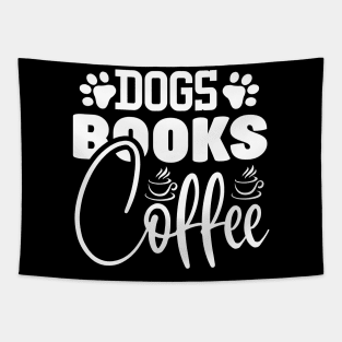 Dogs Books Coffee Tapestry