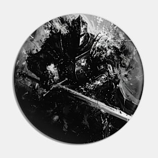 Monochrome Epic Knight Big Sword Black And White Pin