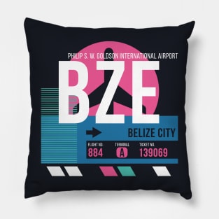 Belize City (BZE) Airport // Sunset Baggage Tag Pillow