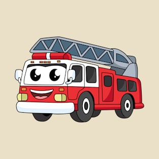Cute happy fire engine cartoon T-Shirt