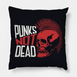 Punks Not Dead // Punk Rock Skeleton Pillow