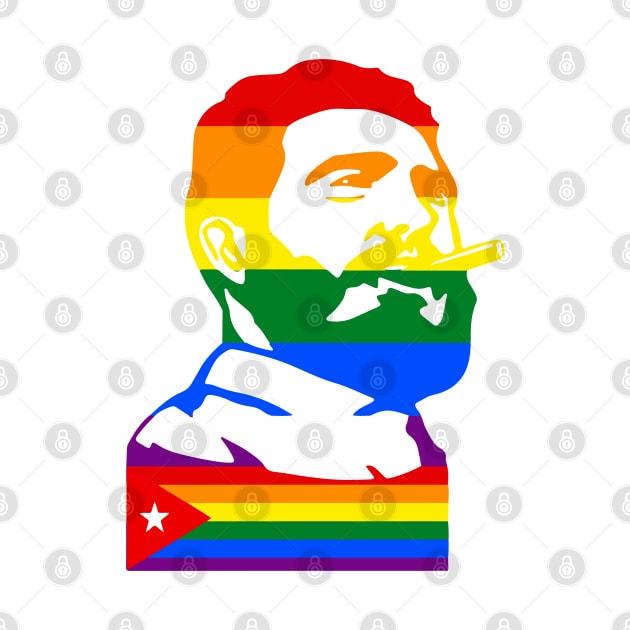 Fidel Castro Pride Silhouette With Flag by RevolutionToday