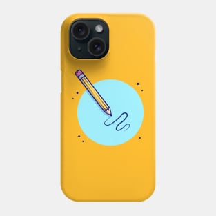 Pencil Cartoon Vector Icon Illustration Phone Case