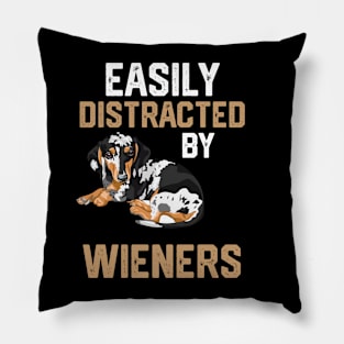 funny easily distracted by wieners Pillow