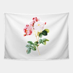 Vintage Red Roses Flower Illustration Tapestry