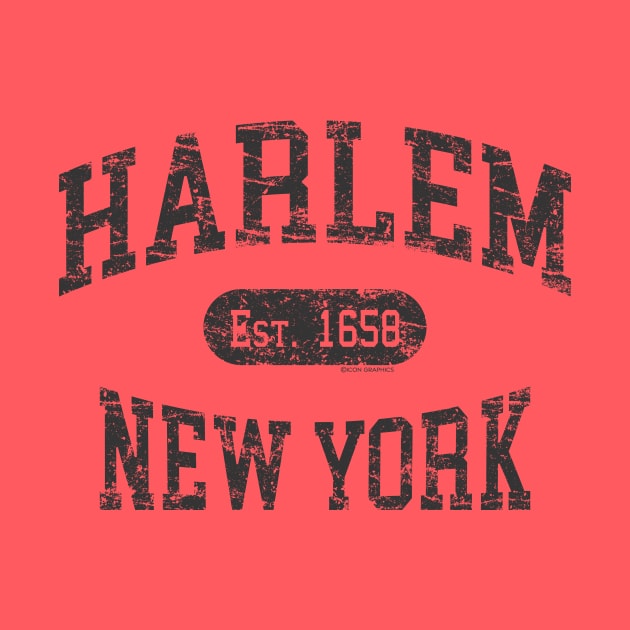 Harlem NY Arched Distressed Retro Print by FireflyCreative