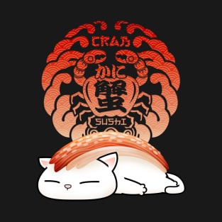 Crab Kani Sushi Cat T-Shirt