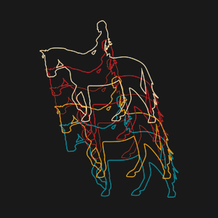 Girl with horse line art T-Shirt