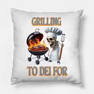 Skeletal Chef Grilling To Dei For Pillow