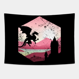 Dragon Castle Pink Sunrise Tapestry