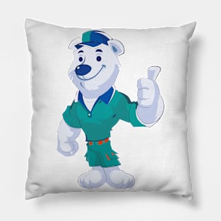 Polar Bear Mascot Cartoon Pillow