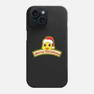 Sticker and Label Of  Duck Character Design and Merry Christmas Text. Phone Case