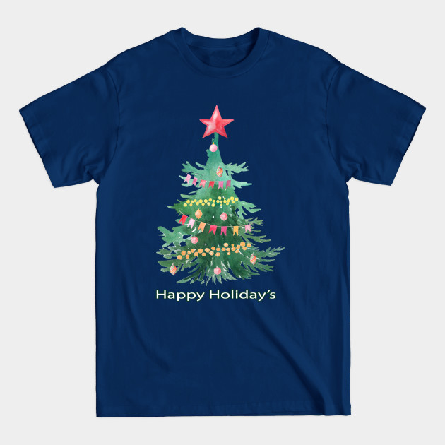 Disover Happy Holidays Christmas Tree - Happy Christmas Tree - T-Shirt