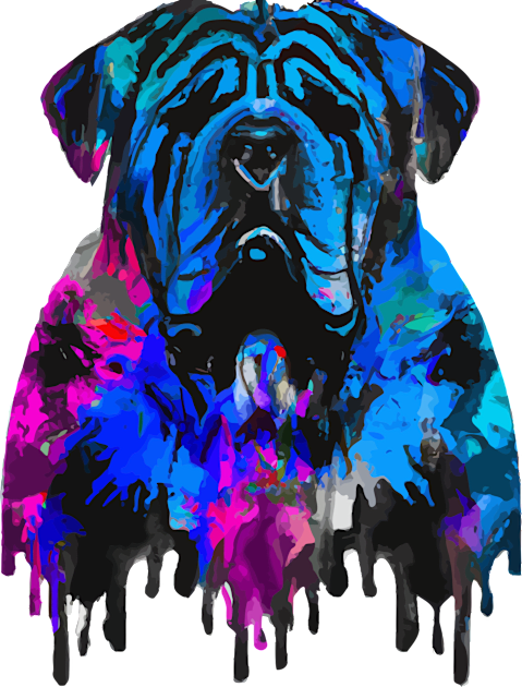 Neapolitan Mastiff Guard Dog Stencil Kids T-Shirt by Furrban