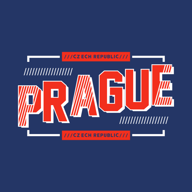 Retro Prague Czech Republic Word Art Vintage Praha by Now Boarding