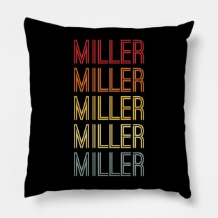 Miller Name Vintage Retro Pattern Pillow