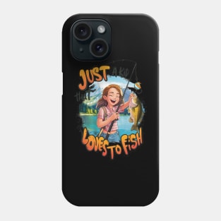 Bountiful Catch: Young Girl With Fish and Fishing Phone Case