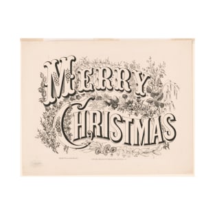 vintage merry christmas old english calligraphy card T-Shirt