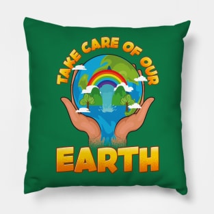 Take Care Of Our Earth Day Arbor Environmental Pillow