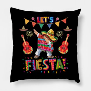 Let's Fiesta Dabbing Cinco De Mayo Boy Men Kid Mexican Party T-Shirt Pillow