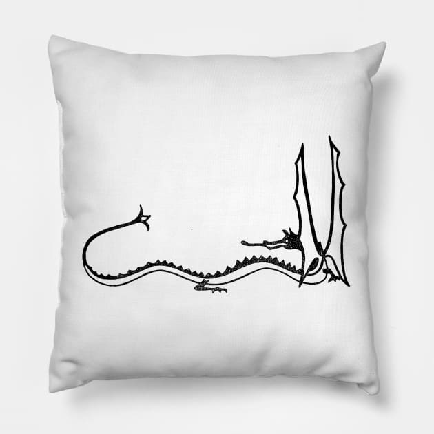 Smaug (Black) Pillow by  TigerInSpace