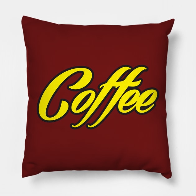 Funny Shirts for Coffee Lovers Coffee Mug Retro style trendy design Pillow by sofiartmedia