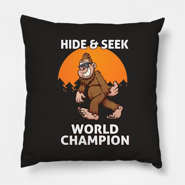 Bigfoot walking Pillow by memoangeles