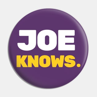 Joe Burrow 'Joe Knows.' LSU Tee Pin