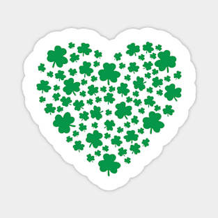 Clover Leaf Shamrock Heart 2 Magnet