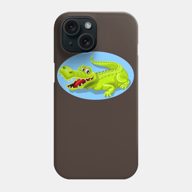 Cartoon Crocodile Vector Design Phone Case by PatrioTEEism