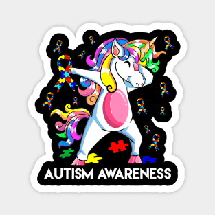 Dabbing Unicorn Autism Awareness Gift Kids Girls Dab Dance Magnet